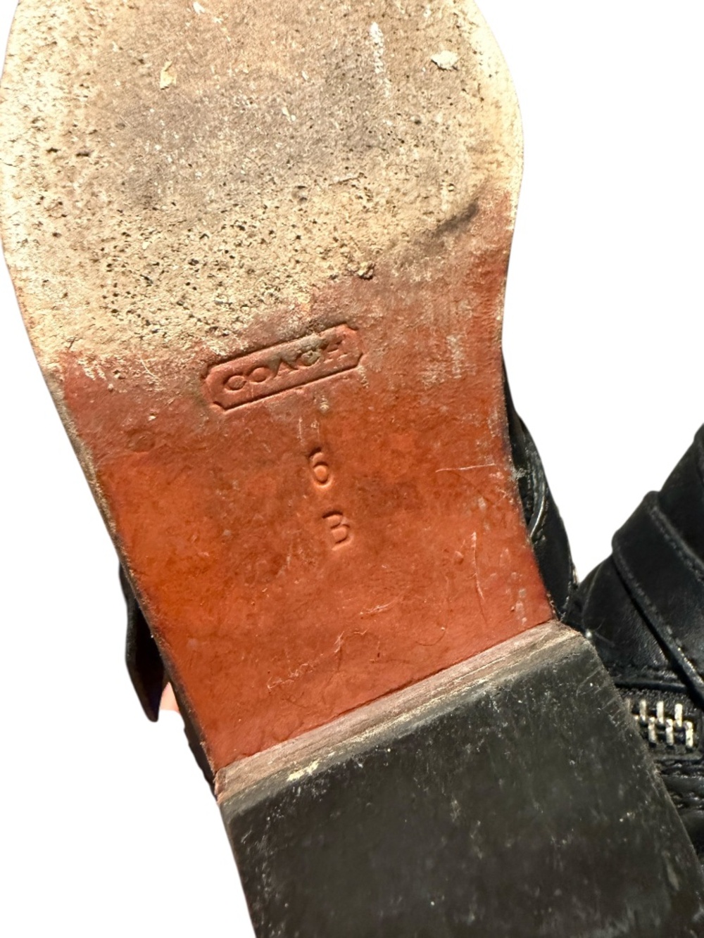 COACH black leather knee-high boots with buckle details - size 6 - Picture 10 of 11